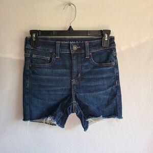 American Eagle Next Level Stretch  Hi-Rise Shortie Jean Shorts Sz 0